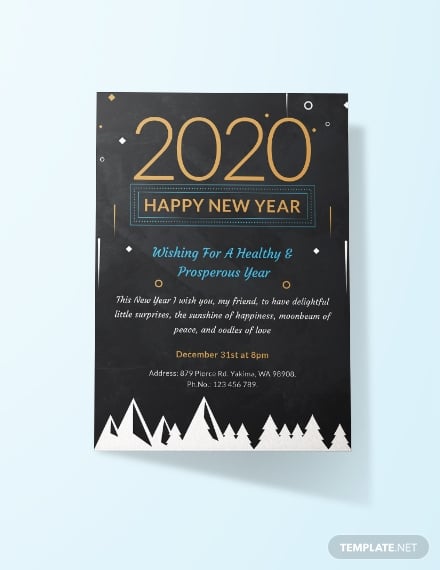 chalkboard new year invitation layout