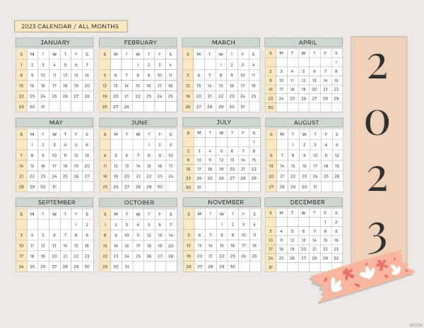 cute 2023 calendar template