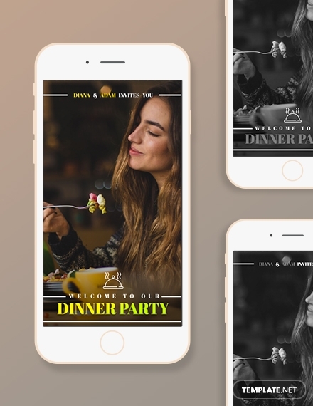 dinner party snapchat geofilters template