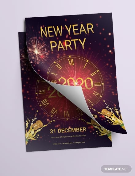 elegant new year flyer example