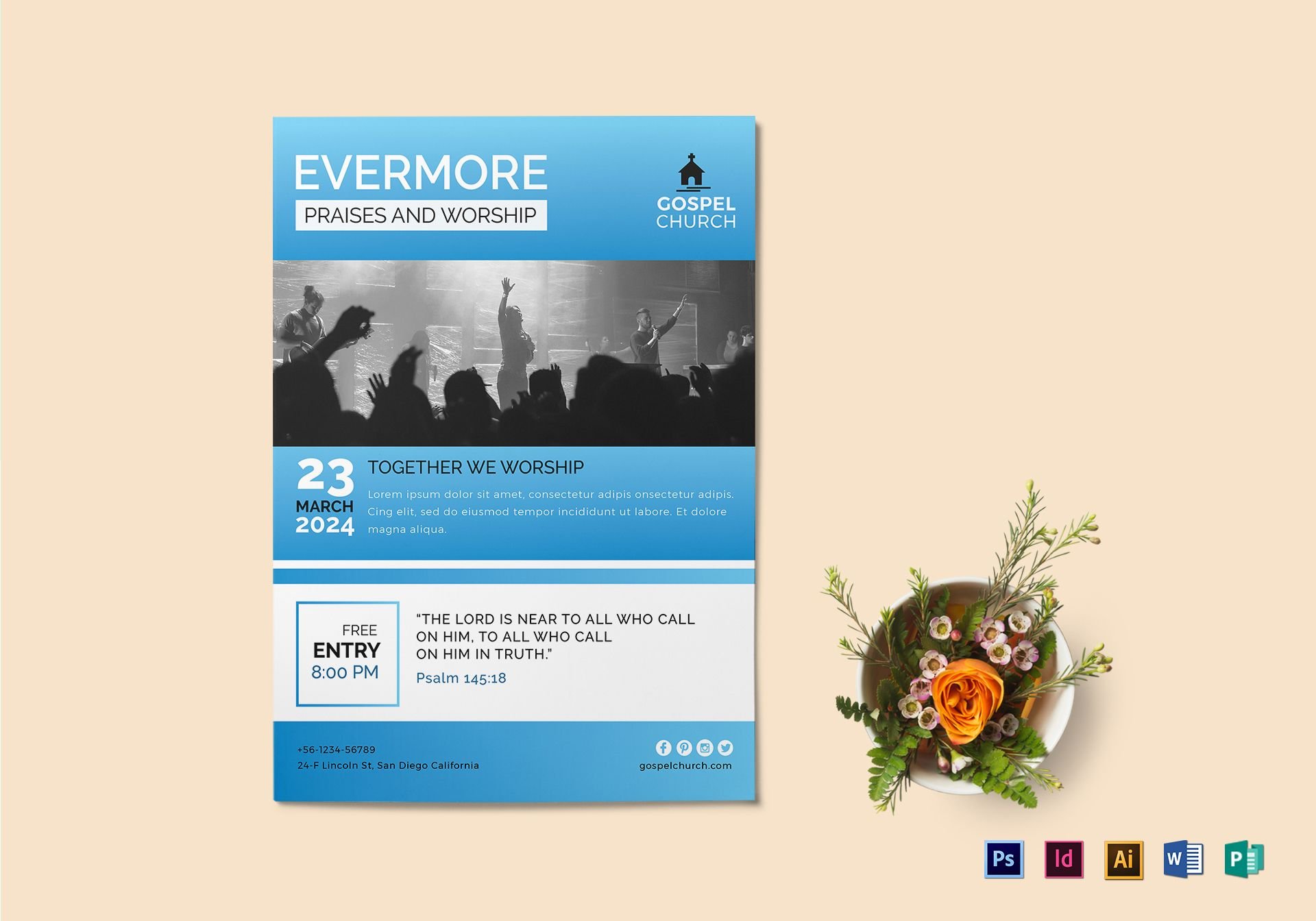evermore praises church flyer layout
