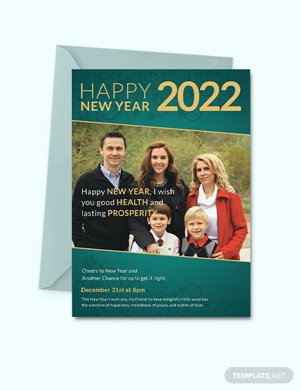 family new year invitation design