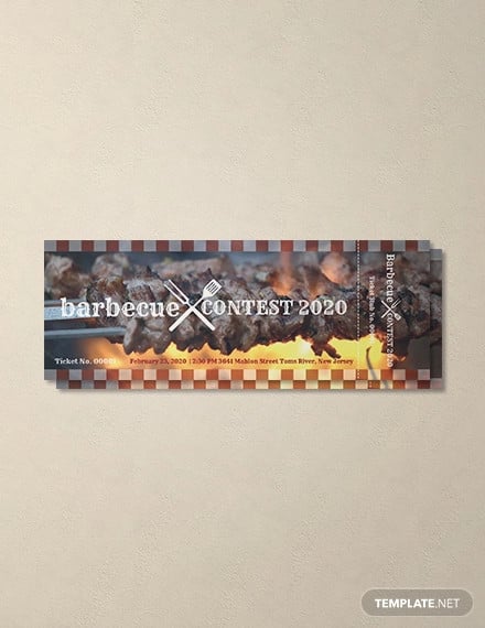 free bbq event ticket template