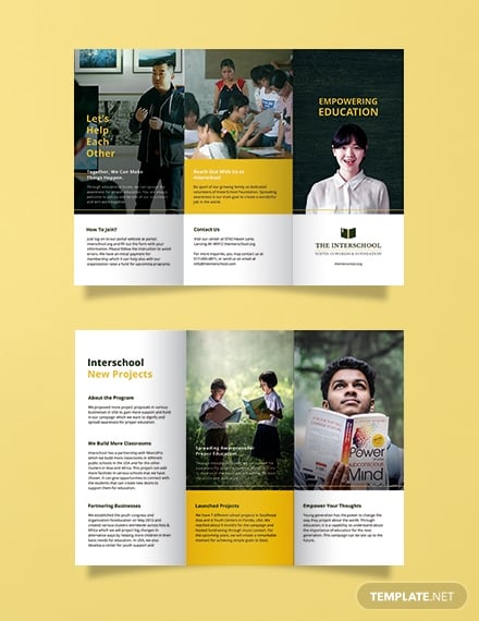free education trifold brochure template 1x