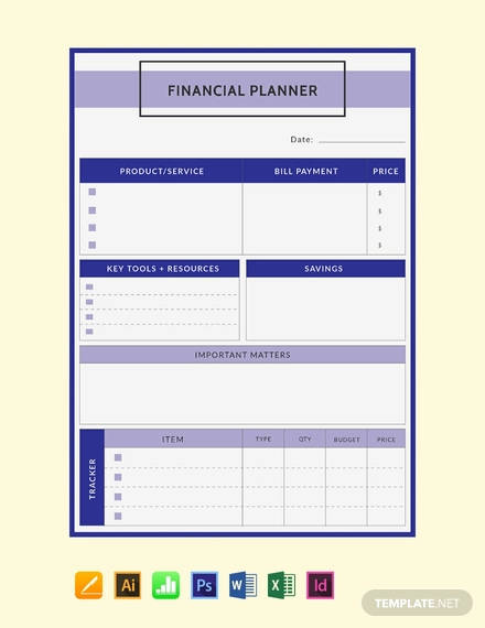 free financial planner template
