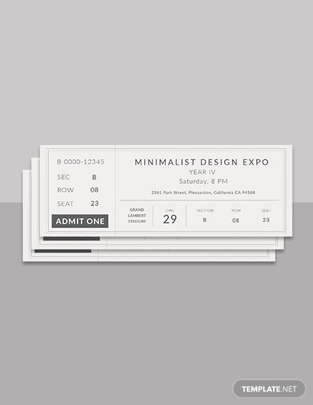 free minimalist ticket template