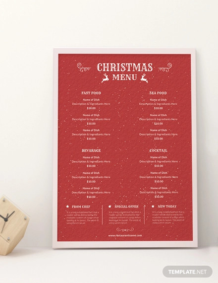 Sample Christmas Menu - 41+ Free Templates in Word, PSD, AI
