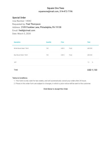 15+ Order Templates in Google Docs