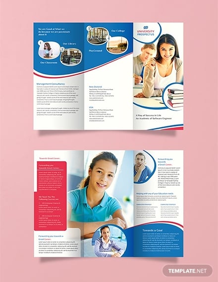 free university tri fold brochure template 1x