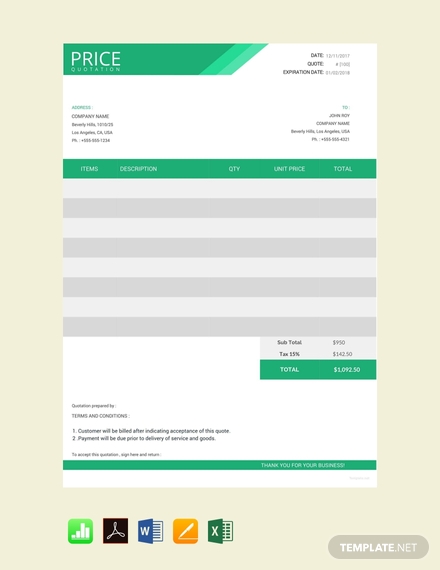 free web design quotation template 440x570