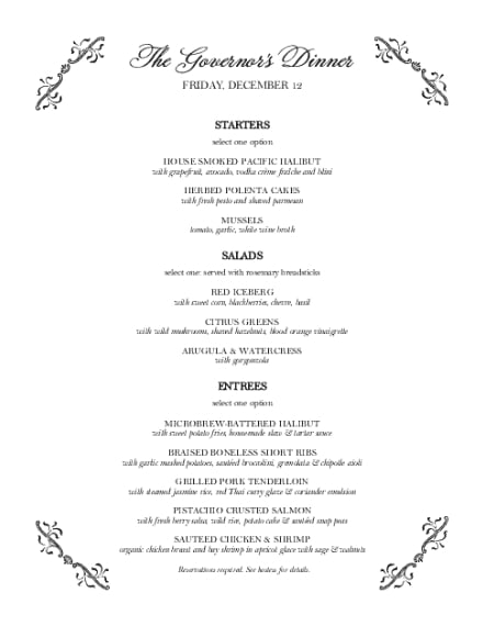 governess-dinner-banquet-menu-design
