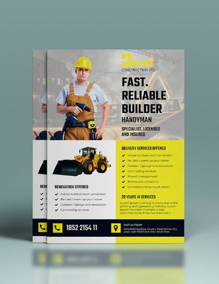 handyman construction company flyer template