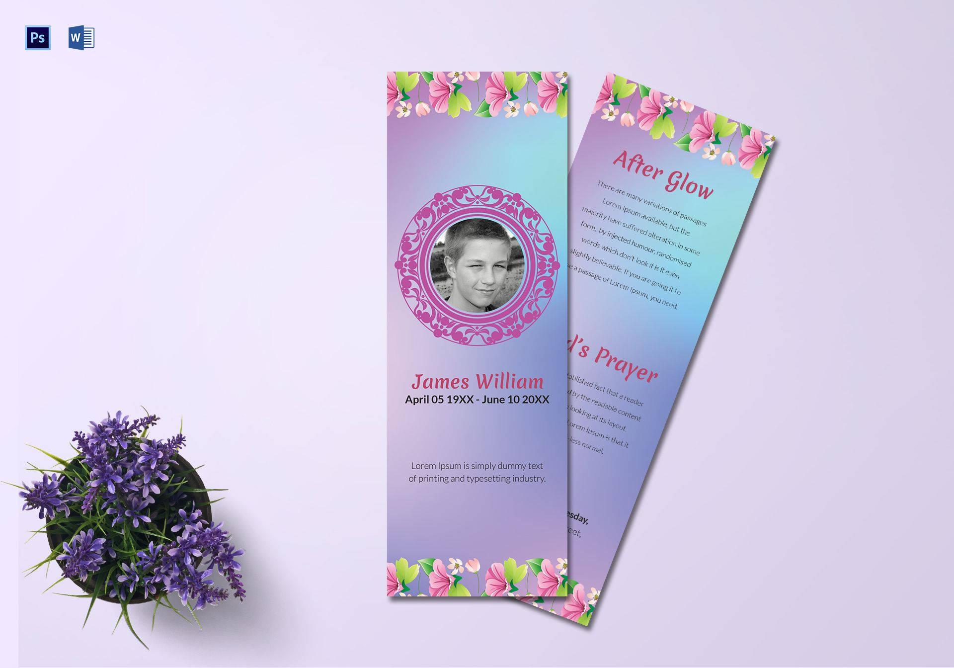 obituary memorial bookmark