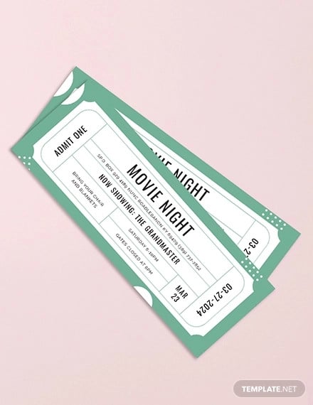 raffle movie ticket template