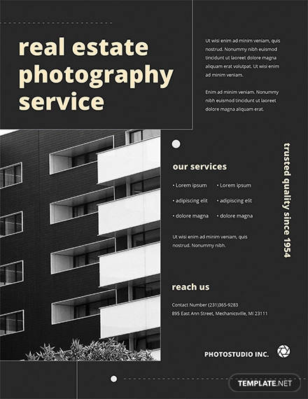 real estate photography flyer template