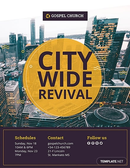 revival city church flyer design