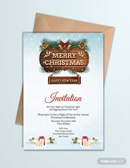 rustic new year invitation example