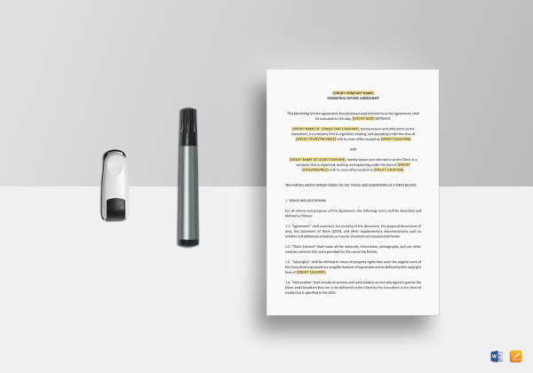 sample marketing services agreement 