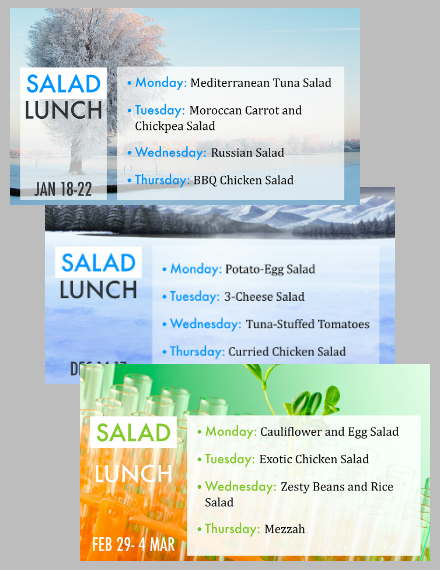 school lunch meal menu example