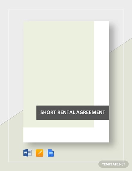 short rental agreement template