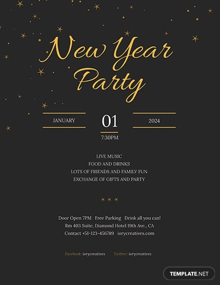 simple holiday party poster example