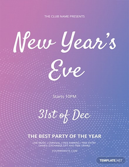simple new year eve flyer