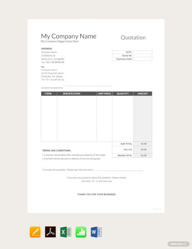 Free 33+ Quotation Templates In Excel