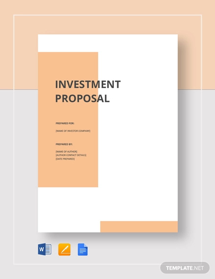 40+ Investment Proposal Templates in MS Word | PDF | Google Docs | Pages