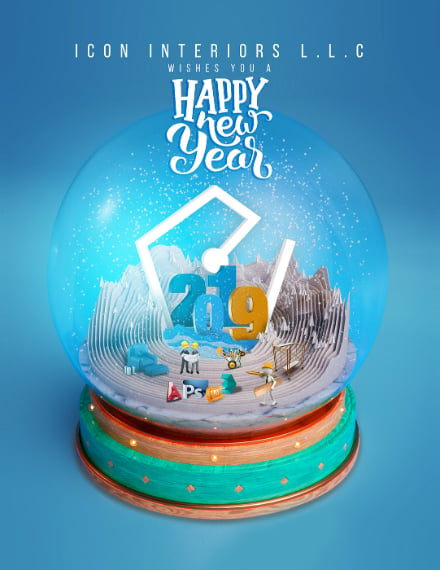 snow globe new year poster