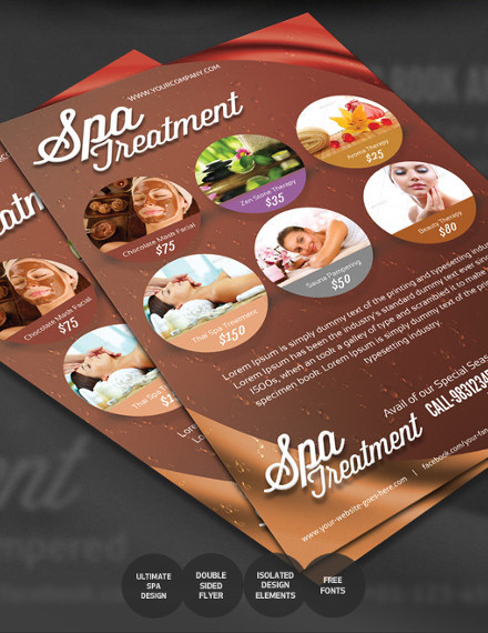 spa treatment flyer