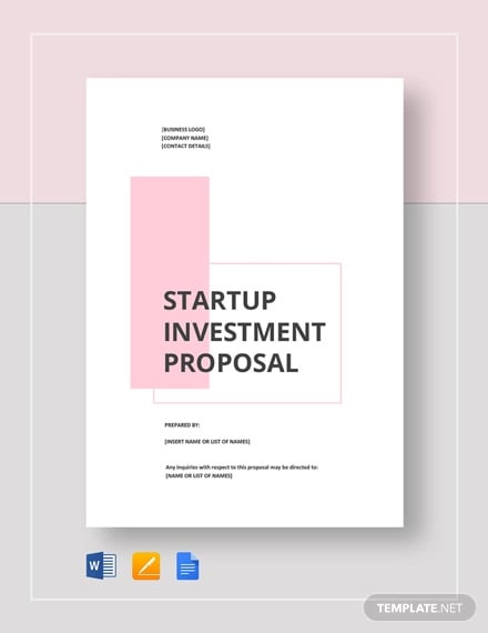 startup investment proposal template