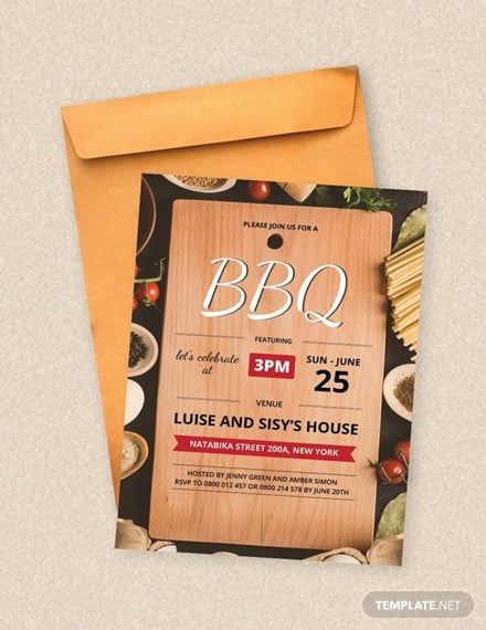 summer bbq party invitation layout