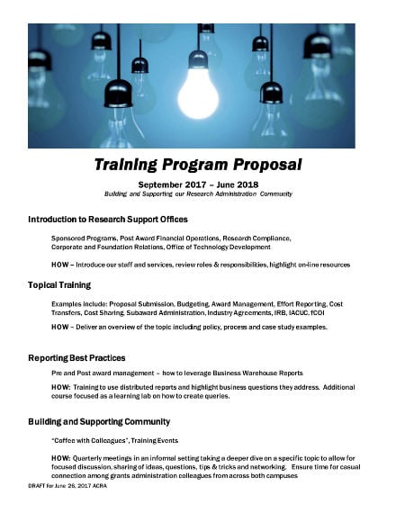 training program proposal