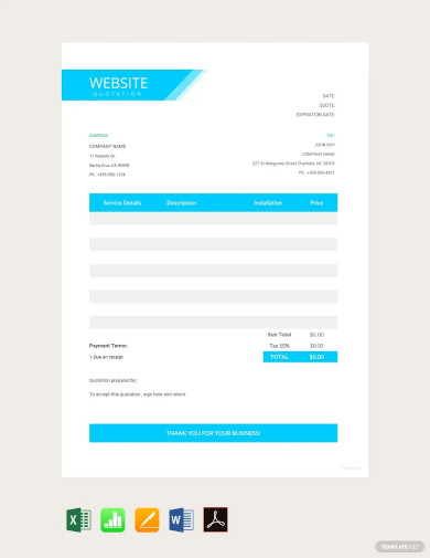 Free 33+ Quotation Templates In Excel