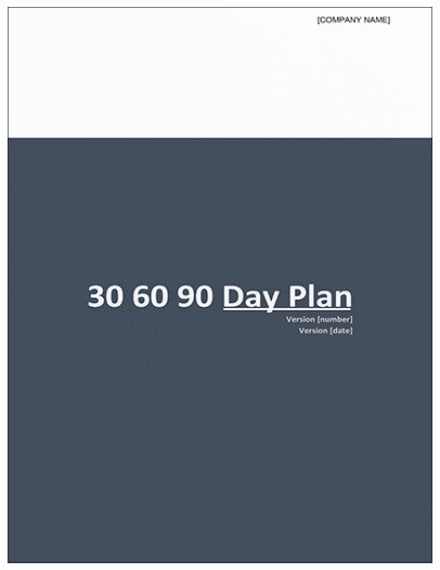 30 60 90 day plan template mockup