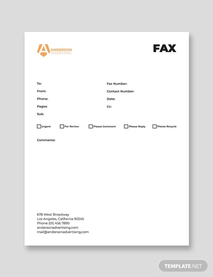 advertising-agency-fax-paper-template
