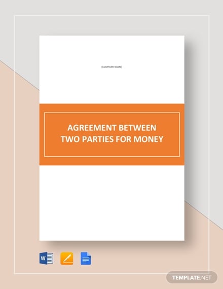 agreement between two parties for money template
