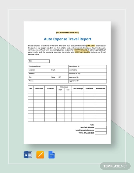 expense report template for mac excel