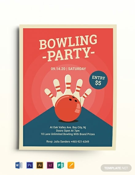 bowling-party-flyer-template