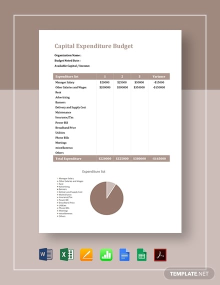 capital expenditure budget template 7