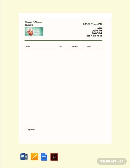 cardiologist doctors prescription template