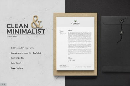 clean and minimalist letterhead