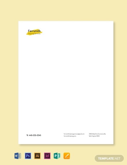 cleaning services letterhead template