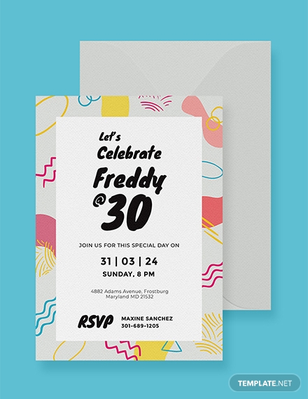 colorful birthday party invitation layout