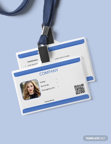 company blank id card template