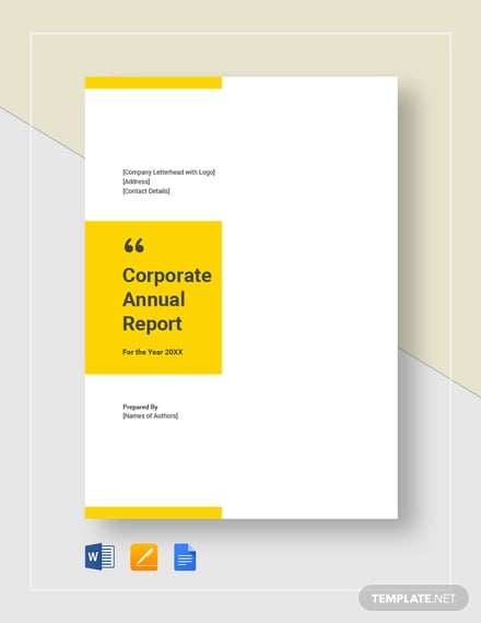 corporate annual report template