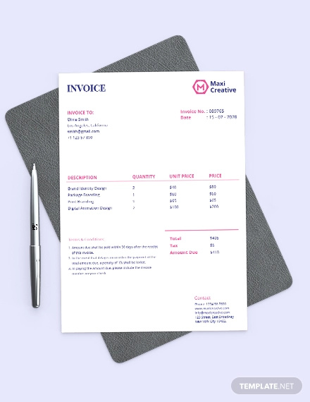 creative agency invoice template