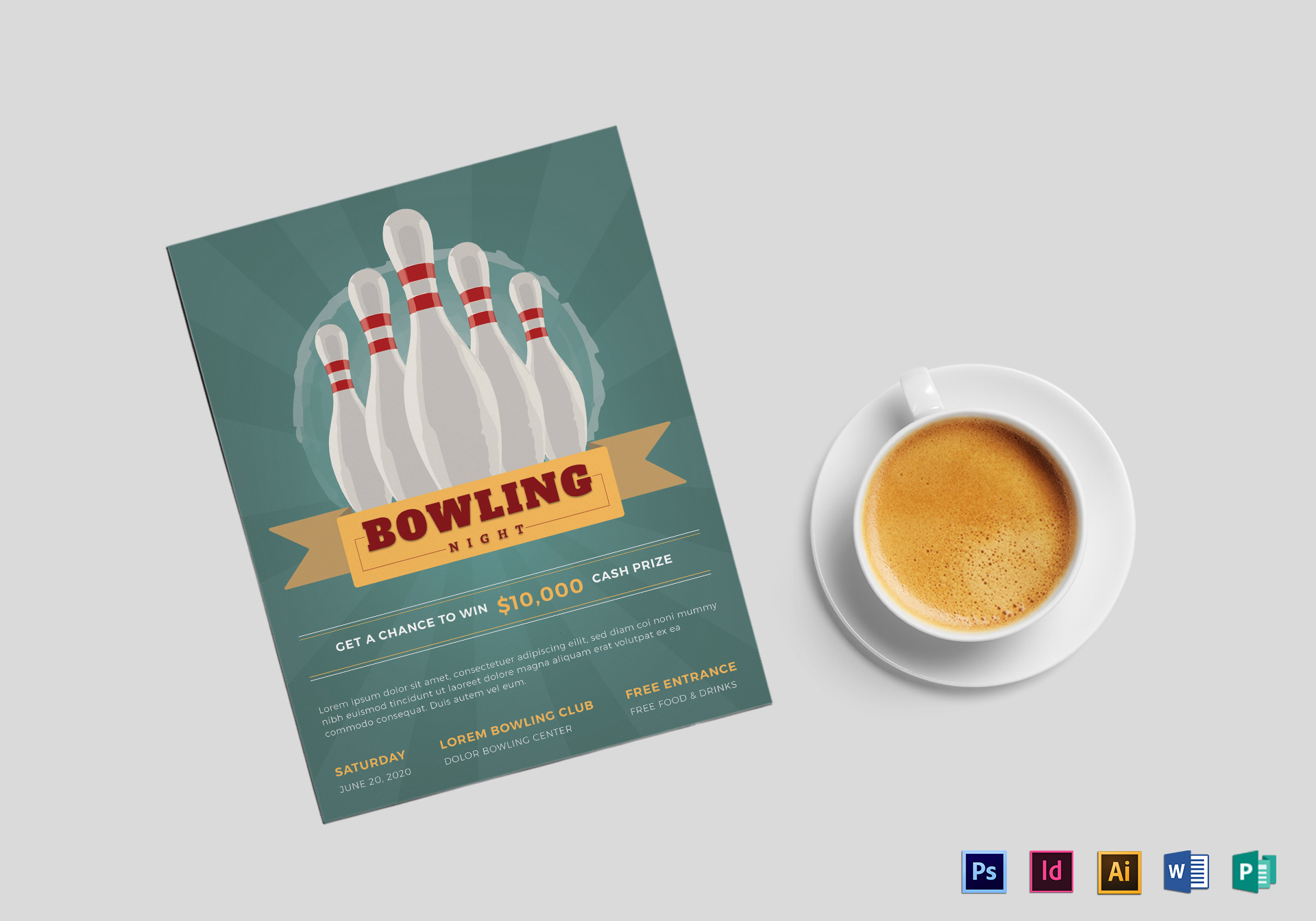 creative bowling night flyer example