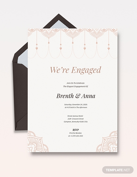elegant engagement party invitation template