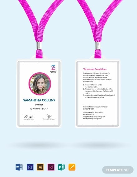 event planner id card template